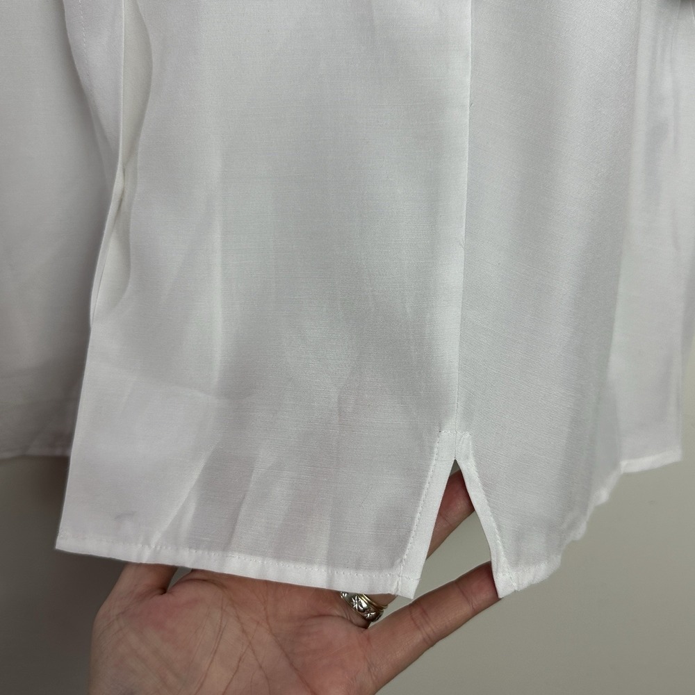 Karen‎ Scott Top Womens 2X White 3/4 Sleeve Button Up Blouse Career NWT - Picture 6 of 10